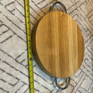 NWOT Round Wooden Cutting Board with Handles